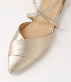 Women DIANA FERRARI Flats-Dalba Champagne Leather Flat Shoes