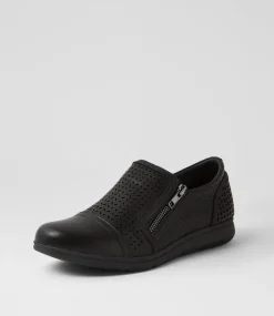 Women SUPERSOFT Comfort|Flats-Dallias Black Leather Flat Shoes