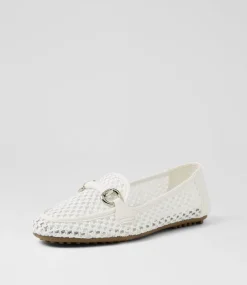 Women I LOVE BILLY Flats-Danne White Fabric Flat Shoes