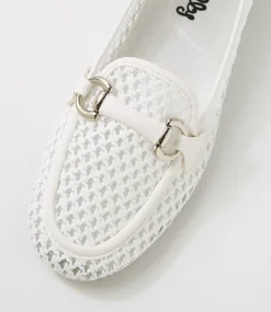 Women I LOVE BILLY Flats-Danne White Fabric Flat Shoes