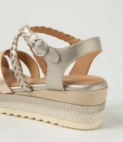 Women SUPERSOFT Comfort|Heels-Daphnie Metallic Leather Sandals