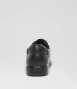 LYNX Junior School Shoes-DARCY JNR E BLACK LEATHER