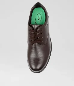 LYNX Junior School Shoes-DARCY JNR E BROWN LEATHER