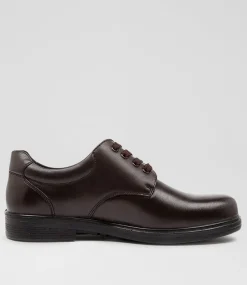 LYNX Junior School Shoes-DARCY JNR E BROWN LEATHER