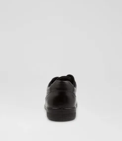 LYNX Senior School Shoes-Darcy Senior E Black Leather Lace Up Shoes