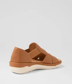 Women SUPERSOFT Comfort|Flats-Dariot Dark Tan Leather Sandals