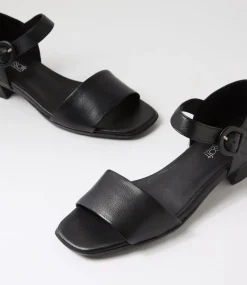 Women SUPERSOFT Comfort|Heels-Darlina Black Leather Sandals