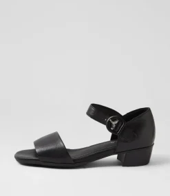 Women SUPERSOFT Comfort|Heels-Darlina Black Leather Sandals