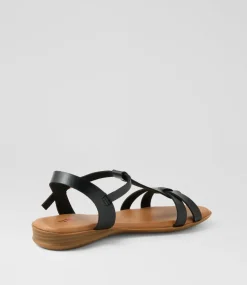 Women I LOVE BILLY Flats|Sandals-Darty Black Smooth Sandals