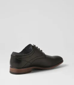 C88 by COLORADO Dress Shoes-Daryn Black Smooth Lace Up Flats