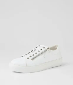 Women TOP END Sneakers-Dashar White Leather Sneakers