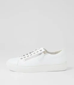 Women TOP END Sneakers-Dashar White Leather Sneakers
