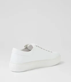 Women TOP END Sneakers-Dashar White Leather Sneakers