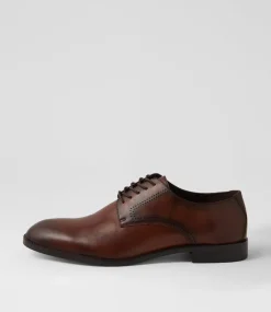 WINDSOR SMITH Dress Shoes-Davide Brown Leather Lace Up Flats