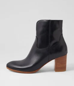 Women DIANA FERRARI Boots-Dawsin Black Natural Leather Ankle Boots