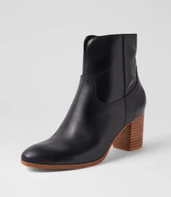 Women DIANA FERRARI Boots-Dawsin Black Natural Leather Ankle Boots