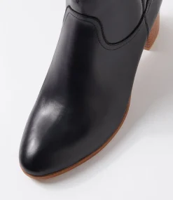 Women DIANA FERRARI Boots-Dawsin Black Natural Leather Ankle Boots