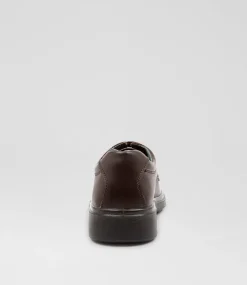 CLARKS Junior School Shoes-Daytona Youth E Brown Leather Shoes