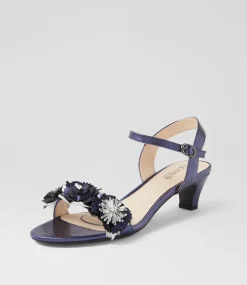 Women SUPERSOFT Comfort|Heels-Dazzle Blue Metallic Multi Leather Sandals