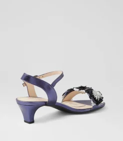 Women SUPERSOFT Comfort|Heels-Dazzle Blue Metallic Multi Leather Sandals