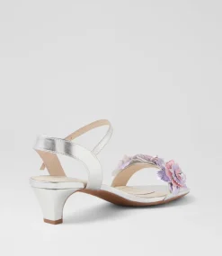 Women SUPERSOFT Comfort|Heels-Dazzle Lilac Metallic Multi Leather Sandals
