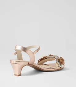 Women SUPERSOFT Comfort|Heels-Dazzle Metallic Multi Leather Sandals