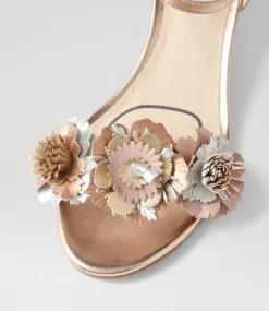 Women SUPERSOFT Comfort|Heels-Dazzle Metallic Multi Leather Sandals