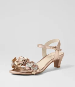 Women SUPERSOFT Comfort|Heels-Dazzle Metallic Multi Leather Sandals