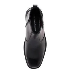 HUSH PUPPIES Boots|Dress Shoes-DEACON BLACK LEATHER