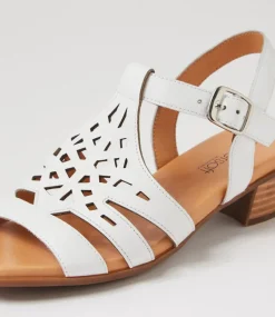 Women SUPERSOFT Comfort|Heels-Deardie White Leather Sandals