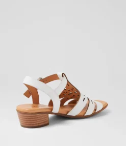 Women SUPERSOFT Comfort|Heels-Deardie White Leather Sandals