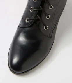 Women DIANA FERRARI Boots-Deepness Black Leather Lace Up Boots