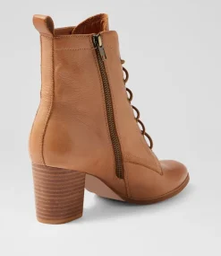Women DIANA FERRARI Boots-Deepness Dark Tan Natural Leather Ankle Boots