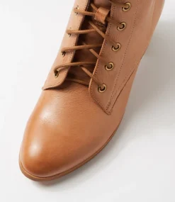 Women DIANA FERRARI Boots-Deepness Dark Tan Natural Leather Ankle Boots