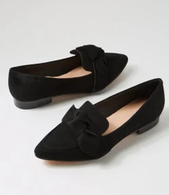 Women DIANA FERRARI Flats|Loafers-DEEZ DF BLACK SUEDE