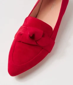 Women DIANA FERRARI Flats|Loafers-DEEZ DF RED SUEDE