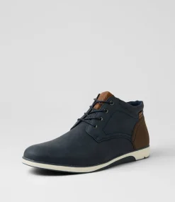 C88 by COLORADO Boots|Casuals-Deli Navy Lace Up Boots