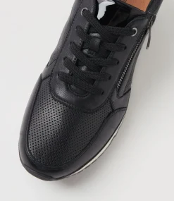 Women SUPERSOFT Comfort|Loafers-Deliah Black Leather Sneakers