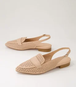 Women DIANA FERRARI Flats-Delly Dark Nude Leather Flat Shoes