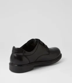 COLORADO Junior School Shoes-Demo Jnr Adj E Black Leather Slip On Shoes