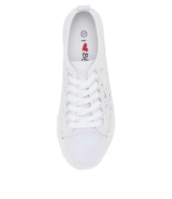 Women I LOVE BILLY Sneakers-Denna White Fabric Sneakers