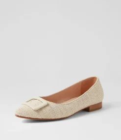 Women DIANA FERRARI Flats-Derina Cream Woven Leather Ballet Flats
