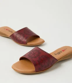 Women I LOVE BILLY Flats|Sandals-Derulose Cognac Smooth Sandals