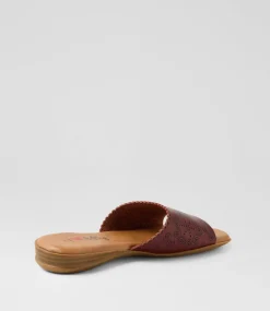 Women I LOVE BILLY Flats|Sandals-Derulose Cognac Smooth Sandals