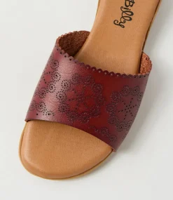 Women I LOVE BILLY Flats|Sandals-Derulose Cognac Smooth Sandals