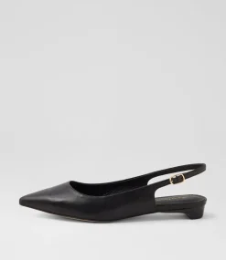 Women DIANA FERRARI Flats-Desuet Black Leather Flat Shoes