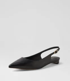 Women DIANA FERRARI Flats-Desuet Black Leather Flat Shoes