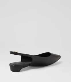 Women DIANA FERRARI Flats-Desuet Black Leather Flat Shoes