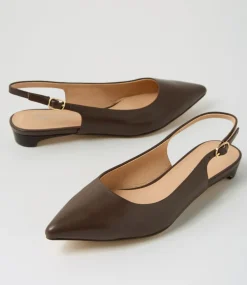 Women DIANA FERRARI Flats-Desuet Choc Dark Brown Leather Flat Shoes