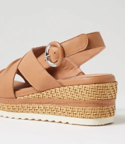 Women SUPERSOFT Comfort|Sandals-Devie Camel Weave Leather Sandals